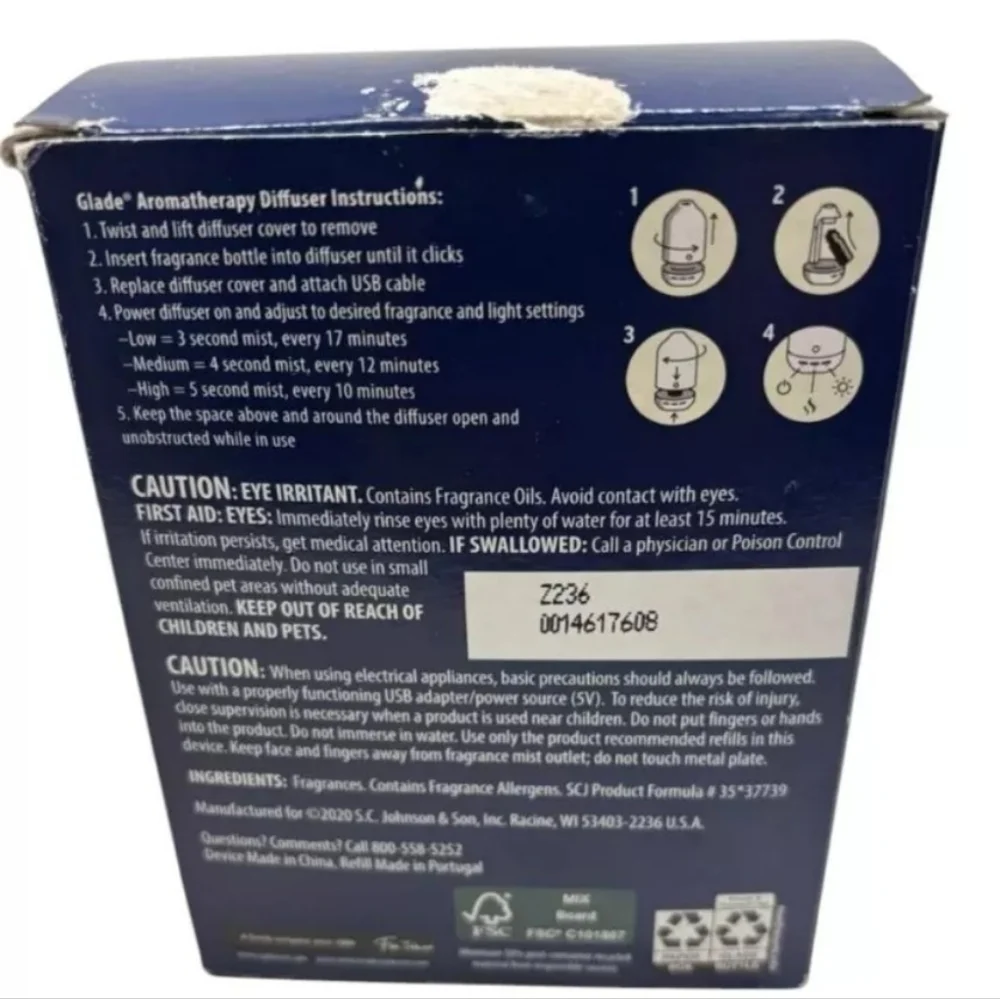 Glade Aromatherapy Essential Oil Diffuser, Lemongrass & Bergamot